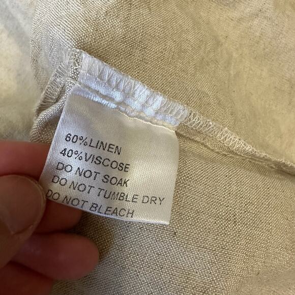 MVN The Label Maxi Slip Dress Beige Linen Sleeveless Swing Lagenlook - Picture 10 of 12